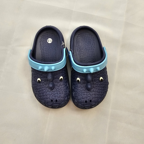 NWT, Toddler Dinosaur Clogs Shoes Dark Blue Size 8-11.5 - Picture 5 of 11